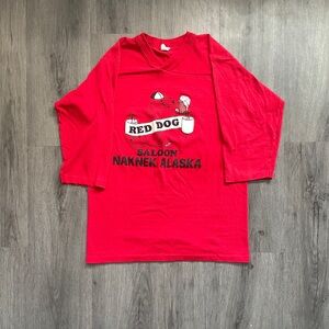 Vintage Logo 7 “Red Dog Saloon” 3/4 Sleeve Graphic T-Shirt (Sz. S)